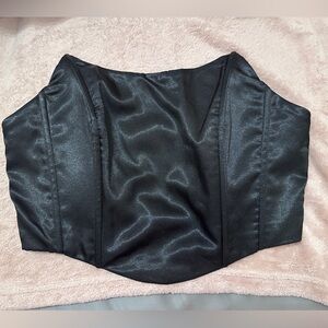 SHEIN Black Satin Crop Top